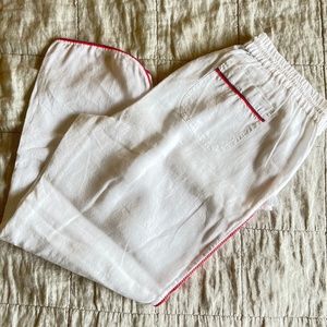 J. Crew white linen drawstring pants (M)